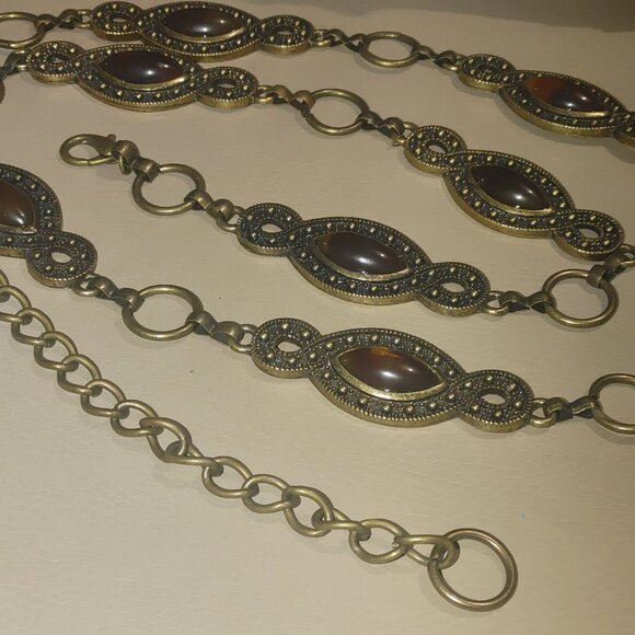 Belt Brown Faux Gemstones Infinity Motif 50 Inches Adjustable Chain Length main image 8